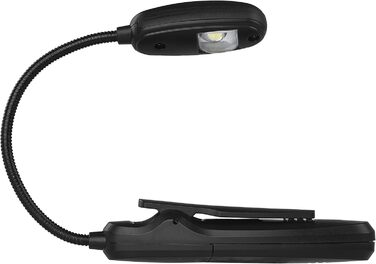 LED лампа EMOS для читання з кліпсою - 10 лм, до 7 м - 2 режими, 35 год, акумулятор (AAA), для внутрішнього та зовнішнього використання, чорна