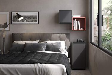 Настінна полиця Iconico Home QBE з 4 відсіками, 75x35x75 см, біла, одне відділення 37,5x35x37,5 см, корол червоний, для передпокою, вітальні, спальні, дитячої та робочої кімнати