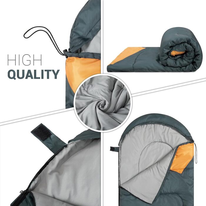 Paco Home Sleeping Bag - Washable, Breathable, for Adults & Kids - Camping & Travel Sleeping Bag (220x70x6cm)