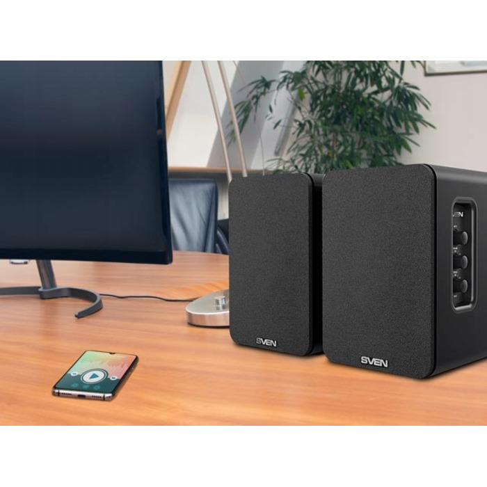 Акустична система SVEN SPS-830: Bluetooth, HDMI ARC, Оптичний вхід, Пульт ДК, 2x30Вт, MDF