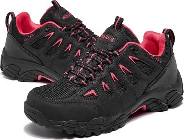 Туфлі для хайкінгу SHULOOK для жінок, водонепроникні, легкі, трекінгові, гірські, для активного відпочинку, кемпінгу, риболовлі, чорні, червоні, 39 EU