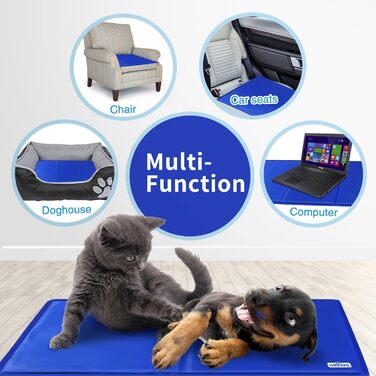 Кühlmatte Nobleza - Самостійно охолоджуючий килимок для собак, котів, цуценят. Розмір 65x50 см, блакитний.