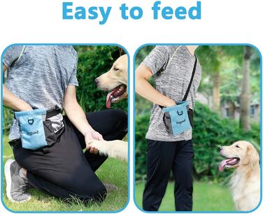 Футляр для ласощів для собак Leckerlibeutel з магнітною застібкою, регульованим шнурком та відділенням для відходів, водонепроникний, для тренувань та виховання (Блакитний)