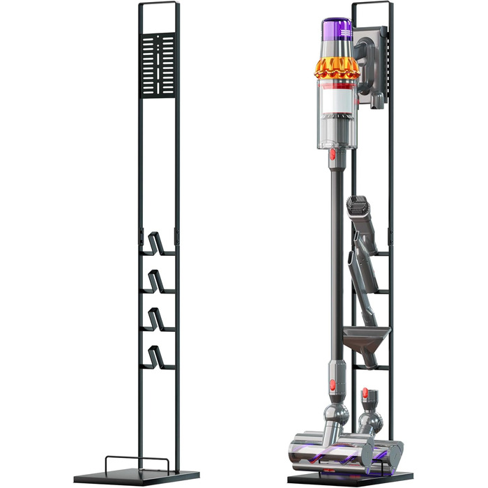 vhbw Dyson Vacuum Stand Holder - Compatible with V15, V12, V11, V10, V8, V7, V6 Cordless Vacuum Cleaners with Mop Attachment - Stable Accessory