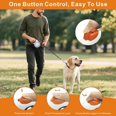 Висувна поводок для собак, рулетка з подвійним повідком, безпечна застібка, поводок для собак середніх та великих порід (чорний), 8 метрів