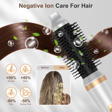 Набір Airstyler Blanco: фен-щітка, плойка для локонів, 1000W, багатофункціональний, для укладки, сушки, об'єму