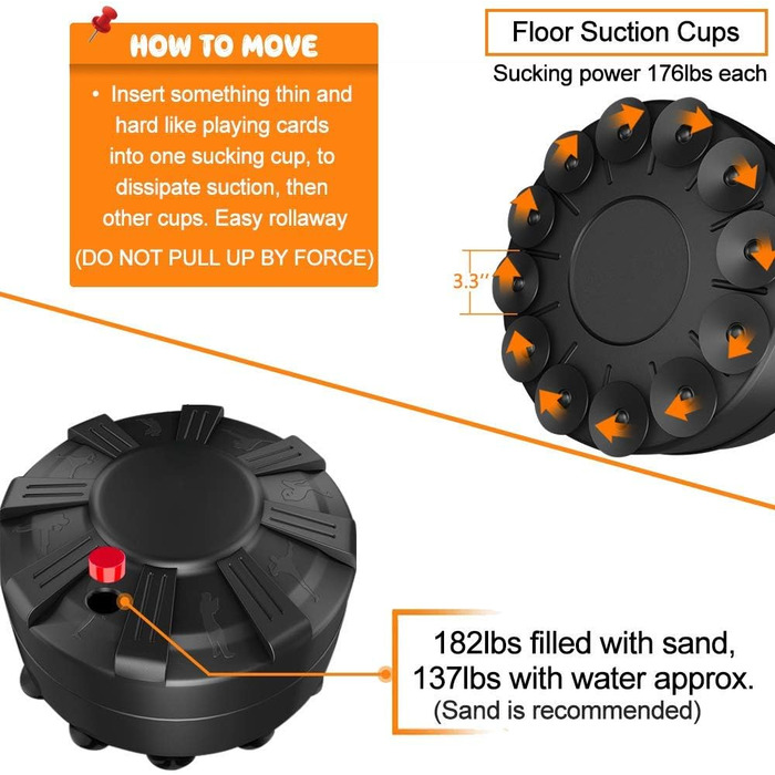 Стенд для боксерського мішка YOLEO, 175 см, чорний - мішок для ударів, тренажер для боксу