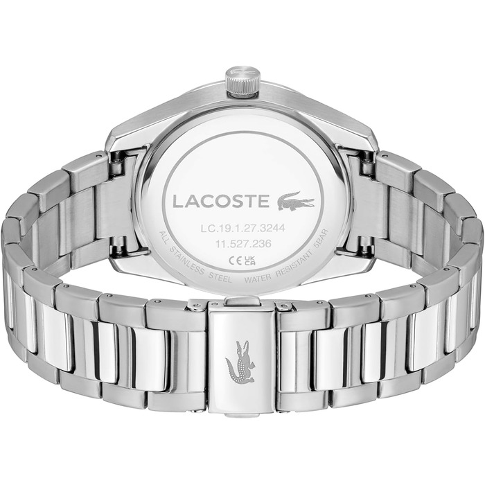 Годинник Lacoste Boston чоловічий, кварцовий, з браслетом з нержавіючої сталі або шкіри, чорний