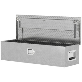 HOMCOM Tool Box Storage Box made of Aluminum with Side Handles, Lock and Keys, Truck Tool Box, Storage Box for Trailer, 99 x 33 x 25.5 cm | Aosom
