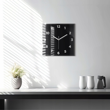 Настінний годинник Wallfluent, чорний, 30 см