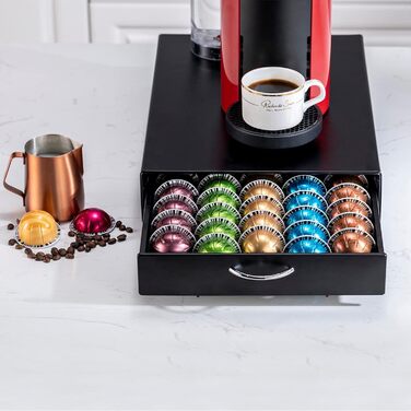 Тримач для капсул Vertuo Rice rat для Nespresso Vertuo, 50 капсул, чорний, скляний каркас чорного кольору