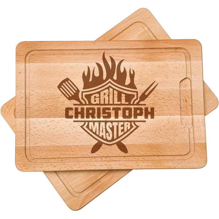 Cutting board with engraving, personalized from high-quality beechwood - grilling accessories, men's gift - Father's Day gift - grilling accessories as gifts for men - gifts for grillers