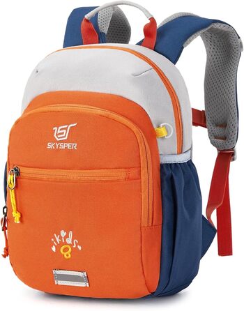 Дитячий рюкзак SKYSPER 8L для хлопчиків та дівчаток, рюкзак для прогулянок та повсякденного використання, з нагрудним ременем, ідеальний подарунок, апельсиновий