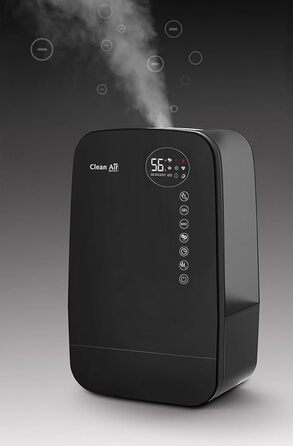 Зволожувач повітря з іонізатором та ароматерапією Clean Air Optima CA-607B Smart (Чорний) - продуктивність 480 мл/год, об'єм резервуару 5,5 л, для приміщень до 65 м²