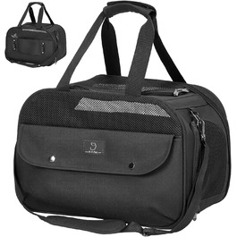 Транспортний бокс для тварин на 4 місця: кіт, собака. Підходить для перевезень літаком/автомобілем. Легкий, з надійними застібками та 4 сітками. Чорний колір.