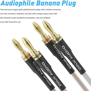 Акустичний кабель Douk Audio 14AWG OFC зі штекерами-бананами з позолоченням, 1 м