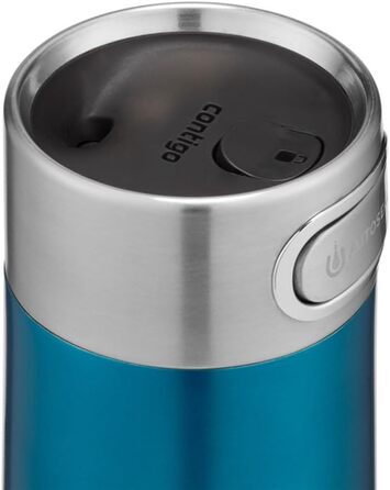 Термокружка Contigo Luxe Autoseal з нержавіючої сталі, 360 мл, Biscay Bay. Зручна, витривала, з легкою очисткою, без BPA. Ідеальна для кави на винос.