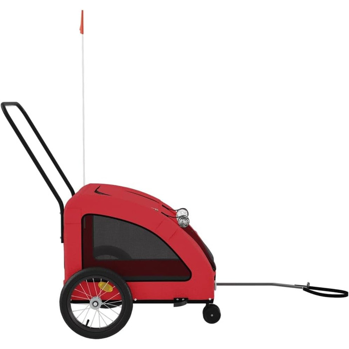 Фургон для собак VidaXL - червоний, 30 кг, Oxford-Gewebe, з прапором та відбивачами