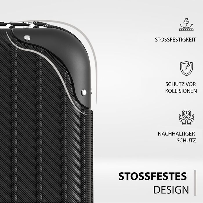 Набір валіз Voyagoux 2 шт. - 39L & 113L, з жорстким корпусом, TSA-замком, ABS, 4 колеса 360°, міцний та легкий, рожеве золото (72L, чорний)