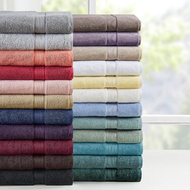 Madison Park GSM 100% Cotton Piece Luxury Absorbent Hotel Bath Towel Set, 800 g/m², 100% Cotton, Blush, Assorted Sizes