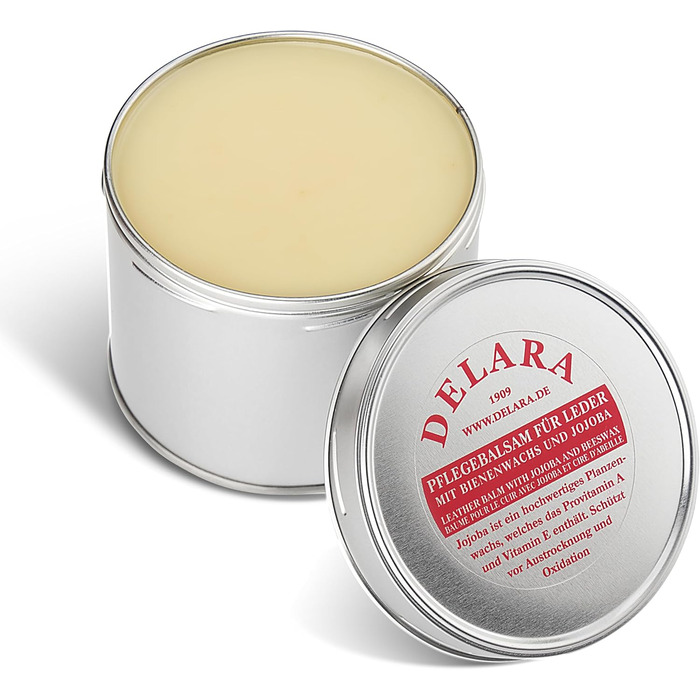 DELARA Leather Balsam with Jojoba and Beeswax, 500 ml - Made in Germany