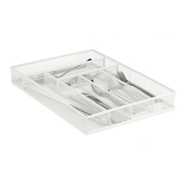 Relaxdays Cutlery Box with 6 Compartments, Metal