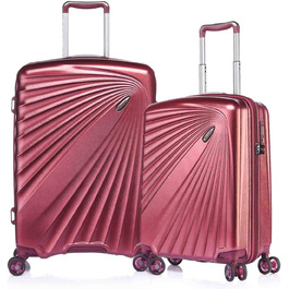 ABISTAB VERAGE Kinetic 4-Double-Wheel Trolley Large, Weighs -76cm, 106-127 Expandable, TSA Lock, ABS/PC Hard Shell Suitcase, Travel Suitcase, Burgundy (Metallic Burgundy, SM)