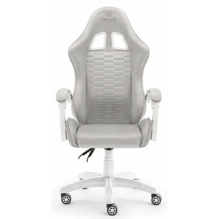 Ігрове крісло HELL'S CHAIR HC-1000 Grey-White, сіра тканина