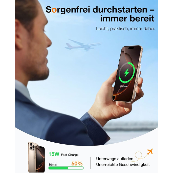 TORRAS Power Bank 5000mAh з MagSafe, 22.5W PD, USB-C, для iPhone 17 Pro Max та інших моделей