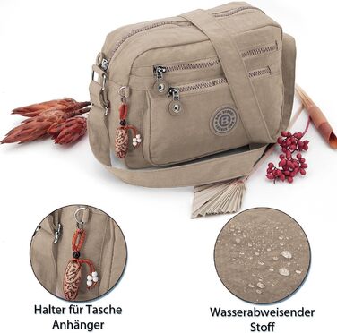 Сумка жіноча через плече ekavale Kleine Schultertasche - нейлон, водонепроникна, для дівчаток, повсякденна (Сірий)