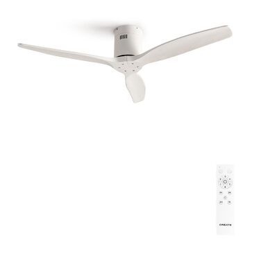 Вентилятор стельовий WINDCALM ABS білий з пультом, 40W, Ø132cm, 6 швидкостей, таймер, DC-двигун, літньо-зимовий режим, без освітлення