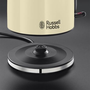 Електричний чайник Russell Hobbs 1.7л, 2400W, Edelstahl Creme, з функцією швидкого кип'ятіння, фільтр від накипу, оптимальна виливна горловина, індикатор рівня води