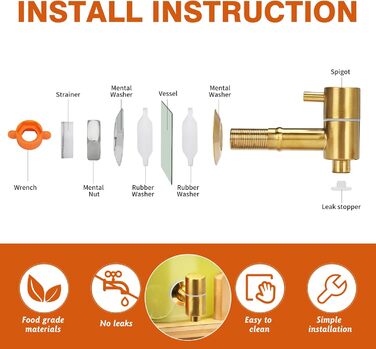 Набір з 2 диспенсери для напоїв на 6 літрів з дерев'яною підставкою, з герметичним клапаном та нержавіючим краном, для вечірок