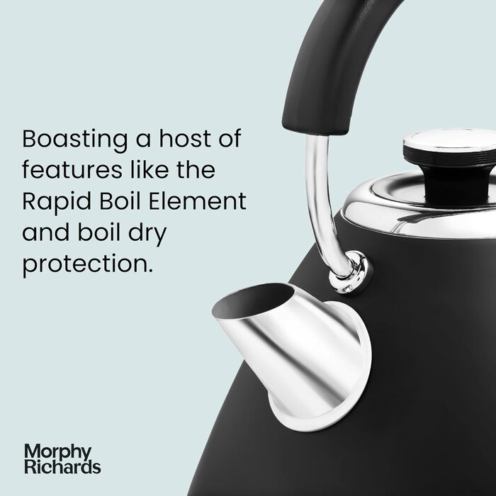 Morphy Richards Venture Pyramid Electric Kettle - Matte Black
