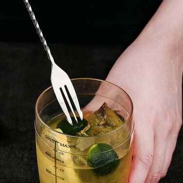 Набір барних ложок для коктейлів із нержавіючої сталі з спіральним стержнем, 32 см, 6 шт, сріблясті