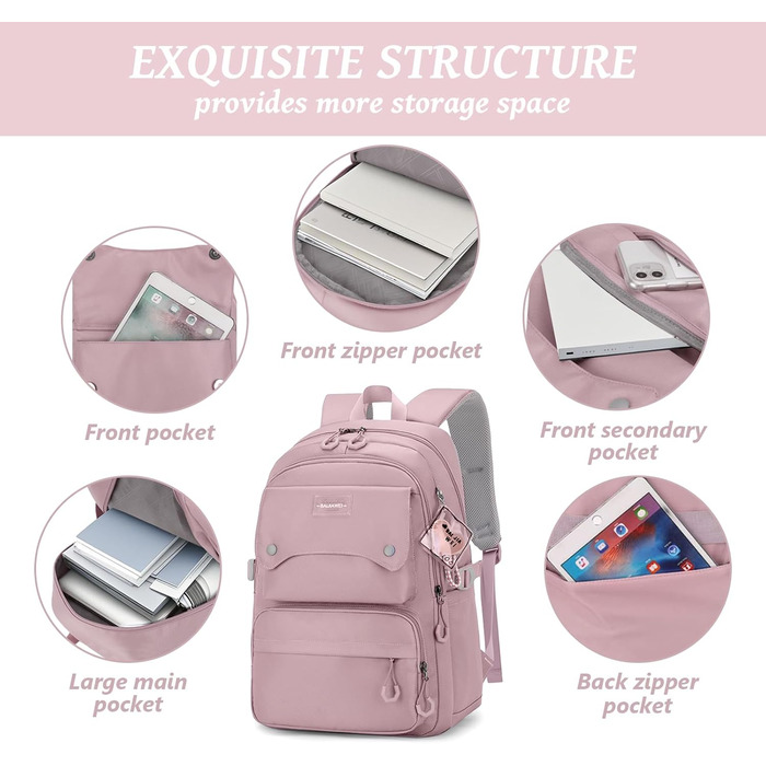 Шкільний рюкзак для дівчаток та хлопців підлітків, рюкзак для жінок та чоловіків, рюкзак для ноутбука 15,6 дюймів, повсякденний рюкзак для подорожей та навчання, водонепроникний, рюкзак для коледжу #6 фіолетовий