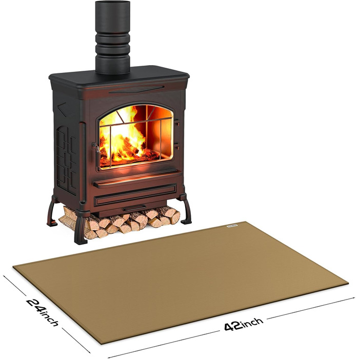 Килимок під гриль, захист від вогню, 105x60 см, для газового гриля, силікон-склотканина, коричневий