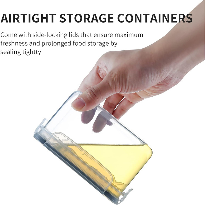 Набір контейнерів для їжі Hibisaws 12 шт. з кришкою, BPA-free, 100% герметичні, прозорі, 6 x 1L та 6 x 0.5L, для зберігання їжі та заморожування