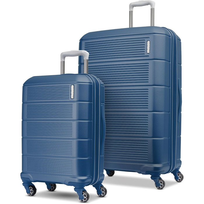 Набір валіз American Tourister Stratum XLT 2.0, жорсткий корпус, розширюваний, на 4 колесах-спінерах, 2 штуки (20/28 дюймів), синій