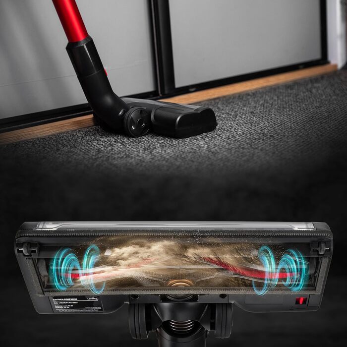 Бездротовий акумуляторний пилосос Lehmann 3-в-1 з HEPA-фільтром та LED-щіткою, 45 хв роботи, 1.8л контейнер, для тварин, килимів, авто