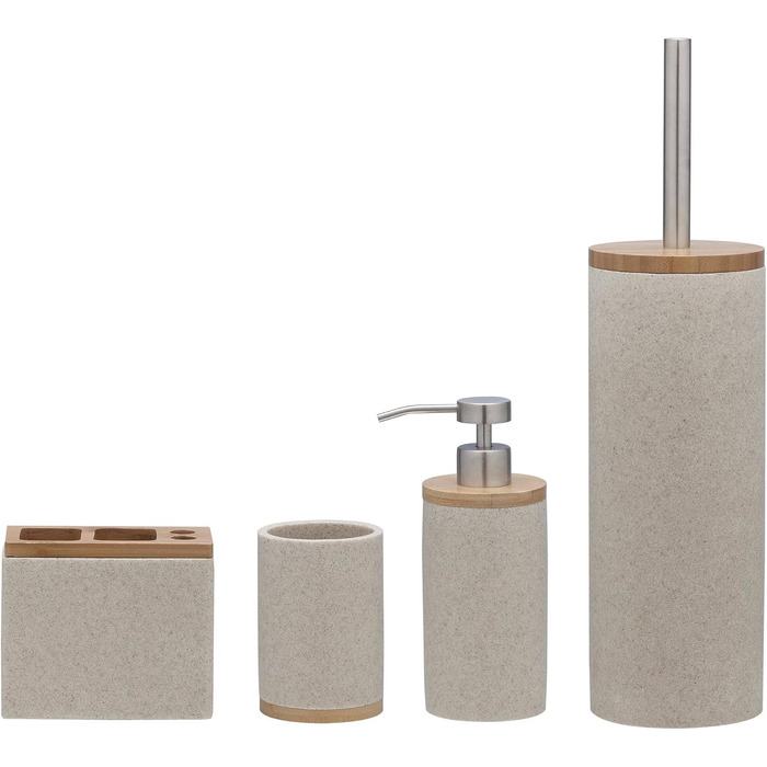 Підставка для електричної зубної щітки Sealskin Grace, для зберігання насадок та пасти, пісок, полірезин, 6 x 12.3 x 10.2 см