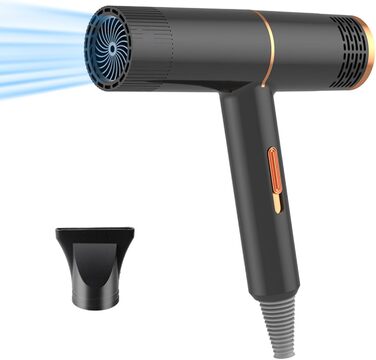 Фен Journeyside Ionen 1600W: Професійний, Швидкий, з Контролем Температури, Anti-Frizz, для Дома та Подорожей (Чорний)