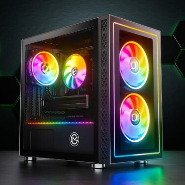 Корпус для ПК GameMachines Element Snow Edition ATX з 3 RGB вентиляторами, білий (Nova)