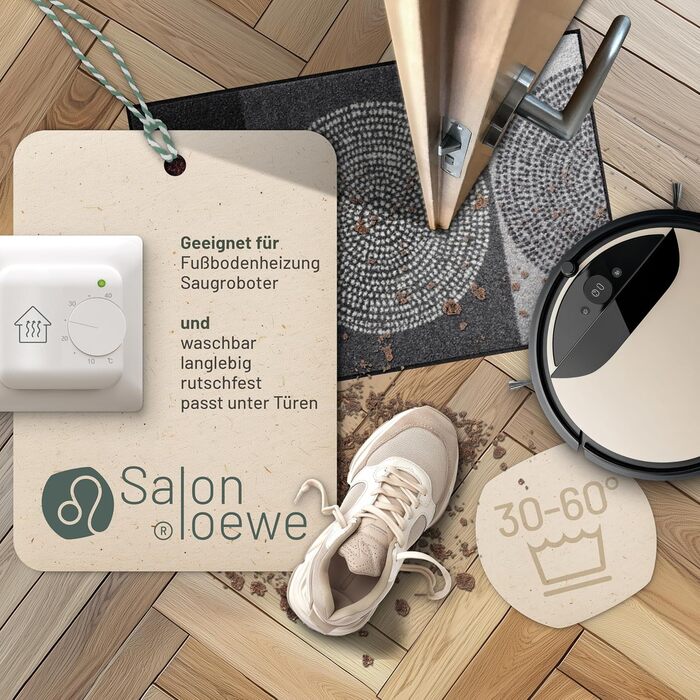 Килимок для входу Salonloewe Nestor 50x75 см сірий, миючий, прямокутний SLD0847-050x075