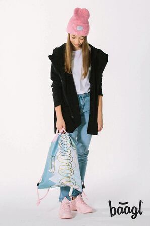 Шкільний рюкзак Baagl Skate Moon (3 шт.) для хлопчиків та дівчаток, 3 клас, з нагрудним ременем, ергономічний