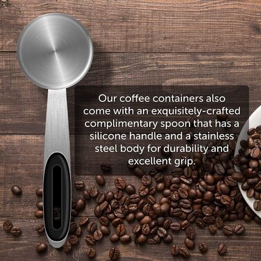 Контейнер для кави Dreamhigh® з дозатором, 1 кг, нержавіюча сталь, 2800 мл, чорний