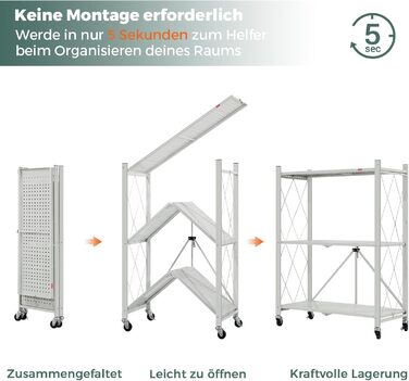 Deanic 5-Tier Folding Heavy-Duty Shelf Rack
