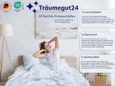 Träumegut24 - 10cm Ergonomic Cold Foam Mattress Topper / Mattress Pad / Mattress Protector Topper - Firmness H2 / H3 (H2, 90x200)