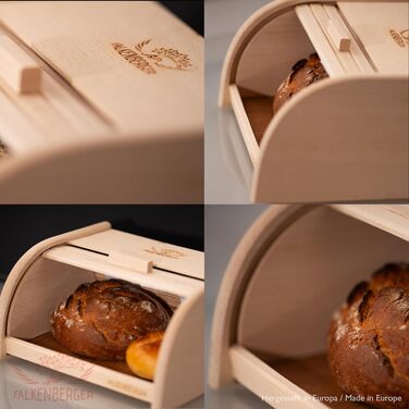 Бротоксина з бука, 32x25x16 см, з роликовим кришкою, ручна робота, натуральне дерево