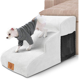 Сходинки для собак Myiosus: 3 сходинки, 40 см, водонепроникні, для маленьких собак і котів, білі